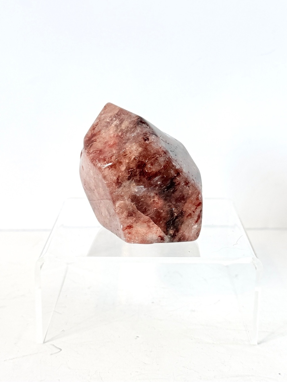Hematoid Quartz Fire Quartz Polished Freeform Quartz Crystal Sculpture 162g